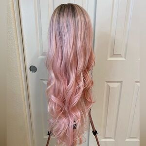 Belle Tress Allegro 28 Rose Gold Pink ultra long luxury wig luxury wig 28”. NWT.
